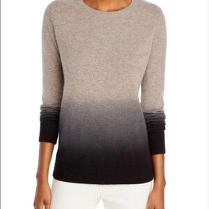 Bloomingdale’s 100% Cashmere Dip Dyed Ombre Sweater – Beige to Black – Size S